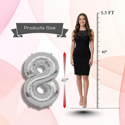 Black Number 0 to 9 Mylar Balloon 40 Inch - Image 7