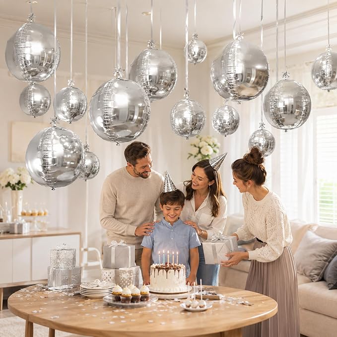 Silver Round Foil Balloons - Image 7