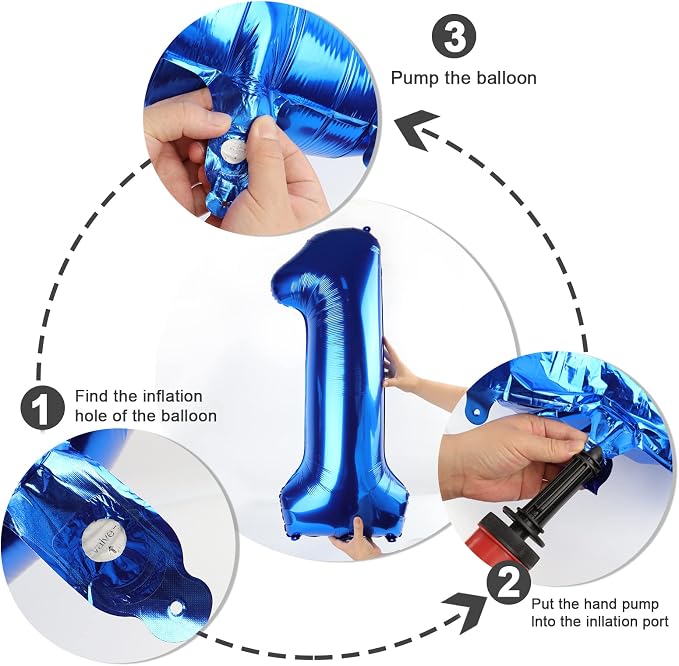 Number Balloons Navy Blue Number 4 - Image 7