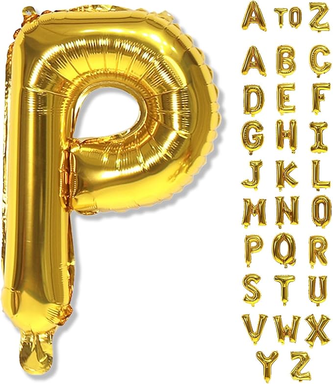 Giant P Alphabet Balloon Letters, 40 Inch Helium Mylar Foil Name Word Balloons by Lingqiang