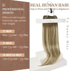 Ve Sunny Clip in Human Hair Extensions Balayage Clip in Hair Extensions Real Human Hair 24 Inch Long Straight Remy Hair Extensions Clip ins Dark Brown to Light Brown with Blonde 120g 7Pcs