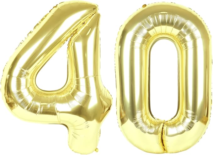 40 Balloon - Champagne Gold Birthday Number Balloons, 40 Inch Decorations | by ALPHADELTAPI