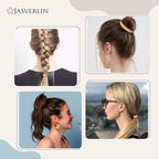 Blonde Hair Ties Hair Elastic for Women’s Hair, No Metal 4mm Hair Tying Bands Ponytail Holders for Braided Thick Long Straight Hair Styling Accessories 50 Pieces (Sandy Blonde)