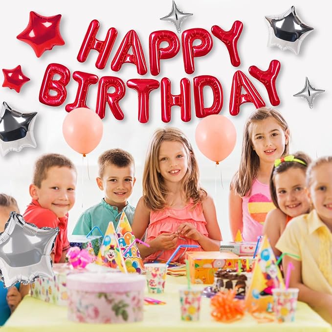 CANREVEL Happy Birthday Banner Decorations + Sign Balloons, - Image 6