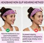 Sweat Headbands for Women - Moisture Wicking Wide Yoga Headband, Non Slip Soft Elastic Sports Headbands for Workout, Running, Gym - 5 Pack Colorful Assorted