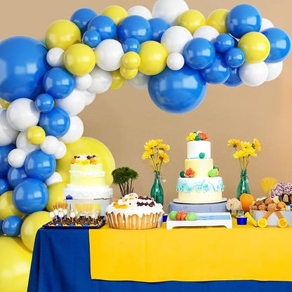 124PCS Blue Yellow White Balloon Garland Arch Kit, 18 12 5 inch Matte Blue - Image 7