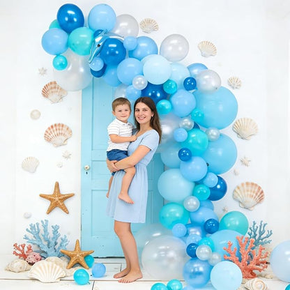 Under The Sea Balloons, 12 Inch Ocean Blue Balloons Metallic Blue Teal and - Image 6