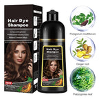 Instant Light Brown Hair Dye Shampoo 3 in 1, Herbal Coffee Hair Color Shampoo For Men Women, Long lasting & Easy to Apply Light Brown Hair Dye 17.6 Fl Oz
