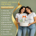 8 Pcs Gift Baskets for Women, Birthday, Self Care, Thank You, Get Well Soon, Unique Spa Gifts Set for Mom, Her, Sister, Wife, Friends, Christmas, Small Woven Basket with Gift Bags (Sage Green)