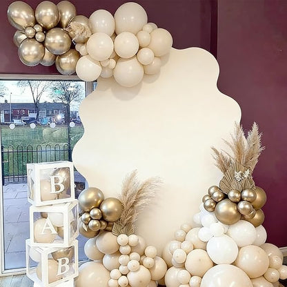 50pcs 12 Inch White Sand Latex Balloons | Premium Boho Nude Cream Beige Balloon - Image 3