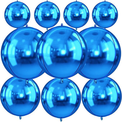 10Pcs Blue Round Foil Balloons, Metallic Light Blue Foil Baloon by FunHot