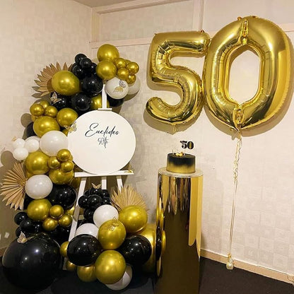 Black White Gold Balloons Set - Image 6