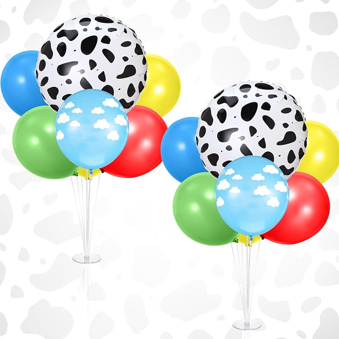 2 Sets Cartoon Birthday Party Decorations Table Centerpiece Red Yellow Blue by Charnoel