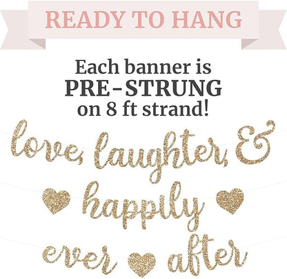 Pre-Strung Love Laughter & Happily Ever After Banner - Image 3