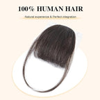 BOGSEA Clip in Bangs Real Human Hair Bangs Hair Clip Fringe with Temples Hairpieces for Women Natural Looking Fake Bangs for Daily Wear (Wispy Bangs, Dark Brown)