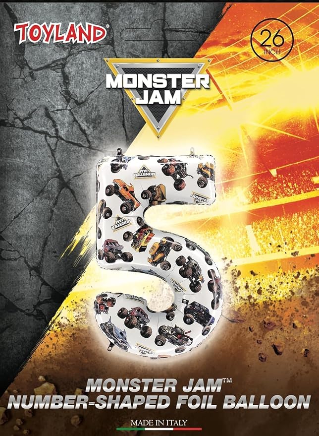 Toyland® 26" Monster Jam™ Number 5 Foil Balloon - Image 2