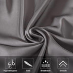 Mulberry Silk Pillowcase for Hair and Skin,Cooling Silk Pillow Case with Hidden Zipper,Allergen Proof Dual Sides Soft Breathable Smooth Silk Pillow Cover for Women (Dark Gray,Toddler)