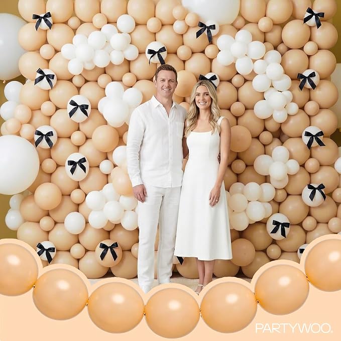 PartyWoo Nude Linking Balloons 100pcs 6 Inch Beige Tan Link Balloons | - Image 8