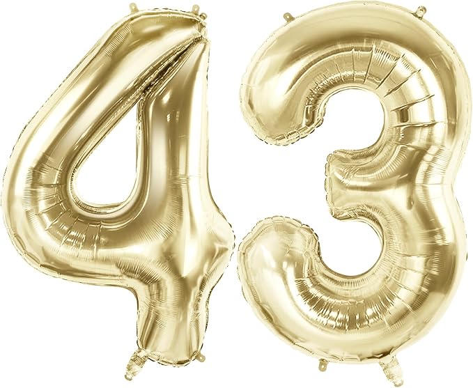 Number 43 Balloons for 43rd Birthday Party Decorations, 40 Inch 0-100 by Joycard