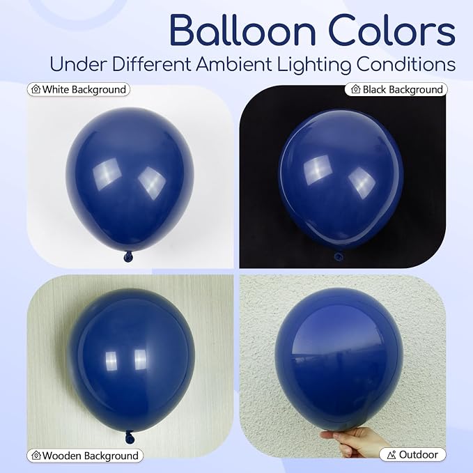Navy Blue Balloons 12 inch - Image 3