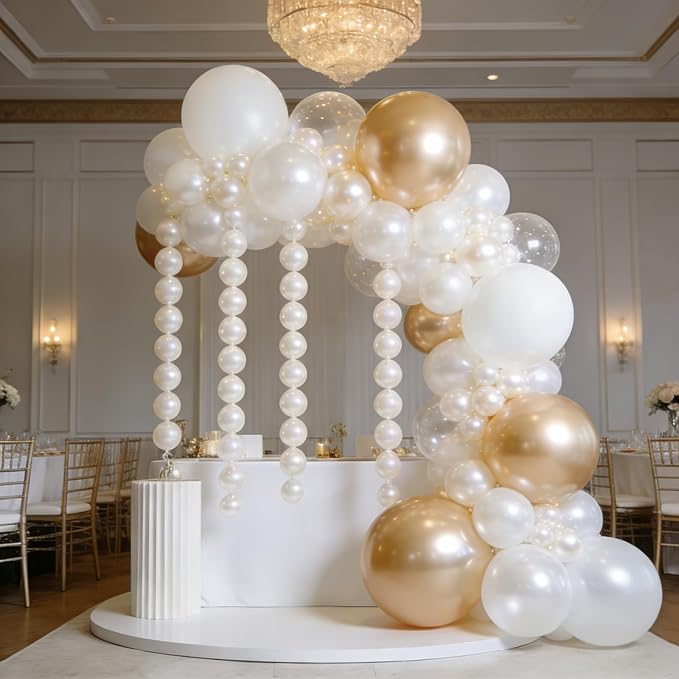 Pearl White Linking Balloons, Tails Balloon - Image 7