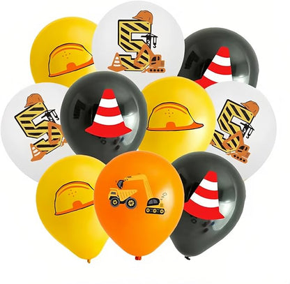 Yellow Black White 5th Birthday Balloons by Hongplus