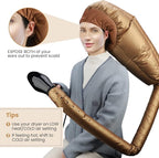 Segbeauty Hair Dryer Bonnet, Extra Large Deep Conditioning Cap Attachment, Upgraded Adjustable Drying Heat Cap Hooded with Elastic Strap for Fast Drying Curly Hair Styling Nursing Oil Treat-Ment Gold