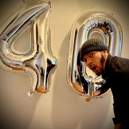 Silver Number 40 Balloon 40 Inch - Image 2