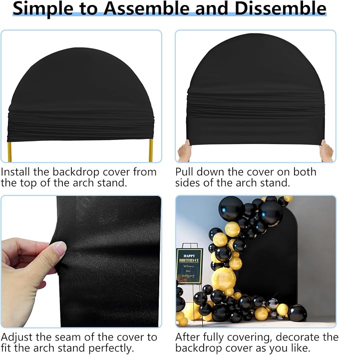 Hemmotop Wedding Arch Backdrop Cover, 2 Sided, Perfect 360° Decor, - Image 7