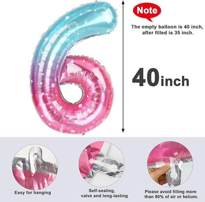 Number 6 Balloon 40 Inch for 6 16 Birthday Decorations, - Image 5