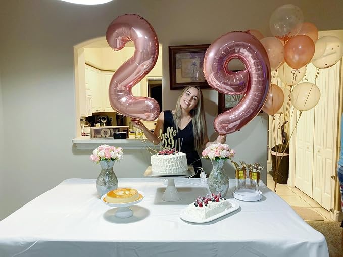 9 Balloon Number 40 Inch Pink Balloons - Image 3