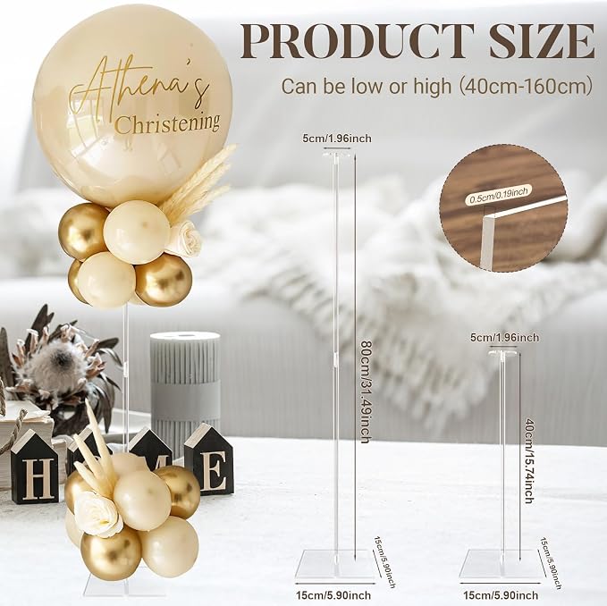 10 PCS Acrylic Balloon Stands for Table Centerpieces 15.75/31.5" Height | - Image 2