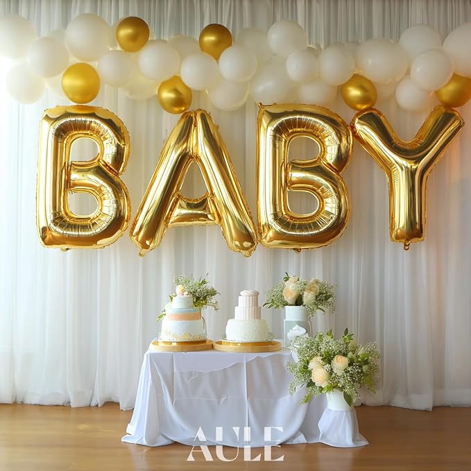 AULE 40 Inch Gold B Balloon Letter Foil A-Z Birthday Big Alphabet | Birthday - Image 3