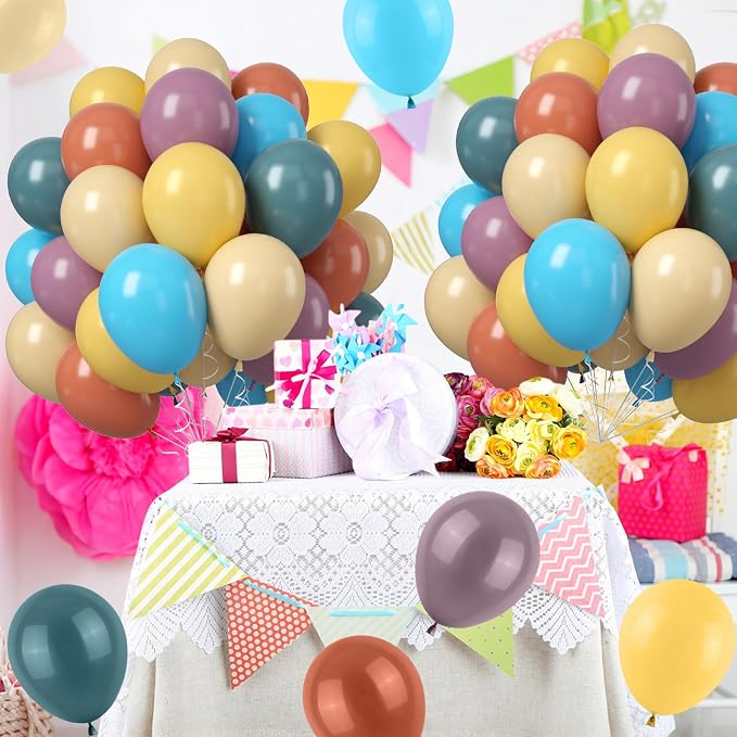 Colorful Balloons Boho Rainbow Latex Balloon Set - Image 3