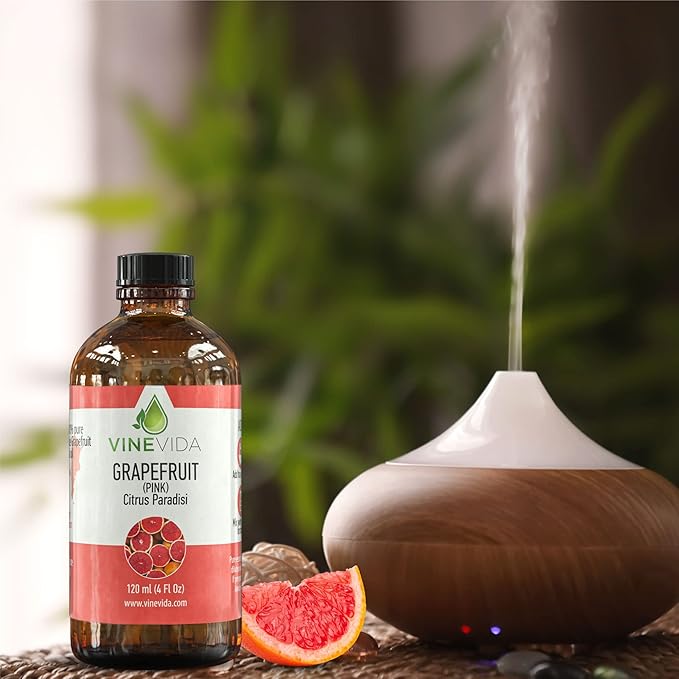 VINEVIDA Pink Grapefruit Essential Oil 4 oz - Undiluted, DIY Candle Scents, Bulk for Soap Making & Skin Safe