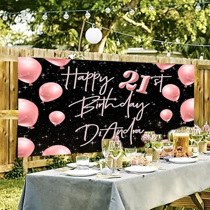 Generic Personalized Happy Birthday Banner, Customized - Image 2