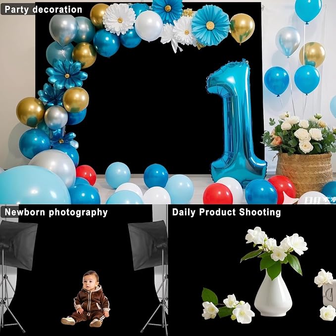 Black Photography Backdrop for Photoshoot, 8x10 FT | Versatile Studio Photo - Image 5