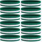 ONUPGO Sweatband Headbands for Men & Women -12PCS Sports Headbands Moisture Wicking Athletic Cotton Terry Cloth Headband for Tennis,Basketball,Football,Gym,Working Out