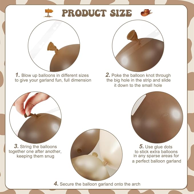 Western Cowboy Brown Balloon Arch Kit, Cowgirl Party Decoration | Neutral Gold - Image 7