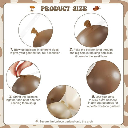 Western Cowboy Brown Balloon Arch Kit, Cowgirl Party Decoration | Neutral Gold - Image 7