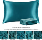 BEDELITE Satin Pillowcase for Hair and Skin, Super Soft Similar to Silk Pillow Cases 4 Pack with Envelope Closure, Cooling Pillowcases for Women Men (20"x36" King Size, Teal)