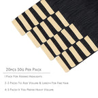 WENNALIFE Tape in Hair Extensions Human Hair, 20pcs 50g 22 inch Jet Black Remy Hair Extensions Straight Human Hair Tape in Extensions Skin Weft Tape Extensions Human Hair