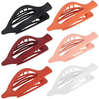 Flat Hair Clips for Women - 6 PCS French Flat Claw Clips Medium Hair Clips for Girls Large Hair Claw Clips for Thick or Thin Hair Strong Hold No Slip Hair Accessories for women (Orange)