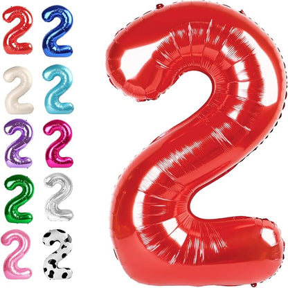 Red Number 2 Balloon 40 inch, Balloon numbers party supplies, deco photo shoot by Upgesy
