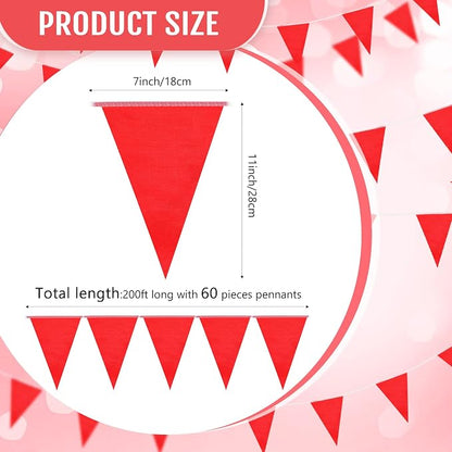 Tatuo 200 Feet Solid Pennant Banners Flags String Triangle Hanging DIY Bunting - Image 2