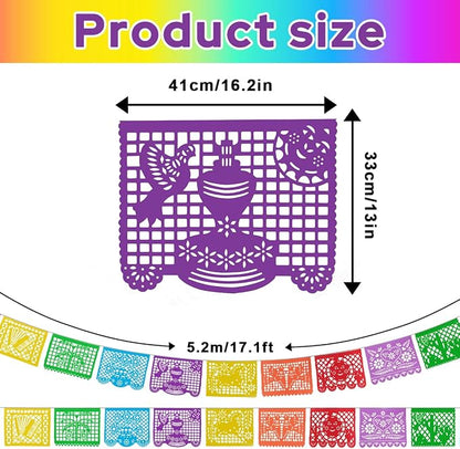6 Packs 108 Ft Fiesta Party Decorations Mexican Party Banners Papel Picado - Image 3