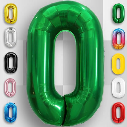 Green Number Balloon 0 Mylar Foil Balloons 16 Inch - Image 3
