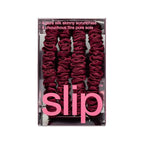 slip Skinny Scrunchies: Anti-Crease, Anti-Breakage Slipsilk™ Design Protects Delicate Hair | Includes 4 Pure Silk Scrunchies: Maroon
