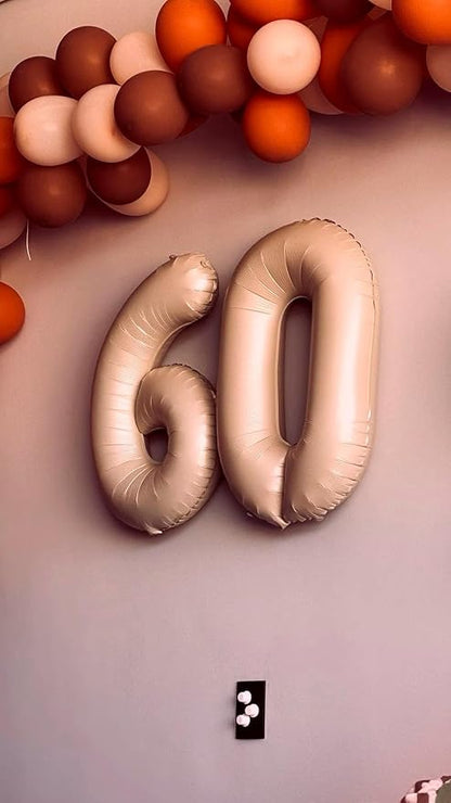 Light Brown Number 6 Balloon 40 inch, Light Brown Birthday Party Decorations | - Image 6