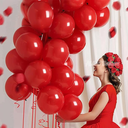 AULE 50Pcs Latex 12 Inch Red Balloons Helium Shiny Thicken Balloon | Perfect - Image 4